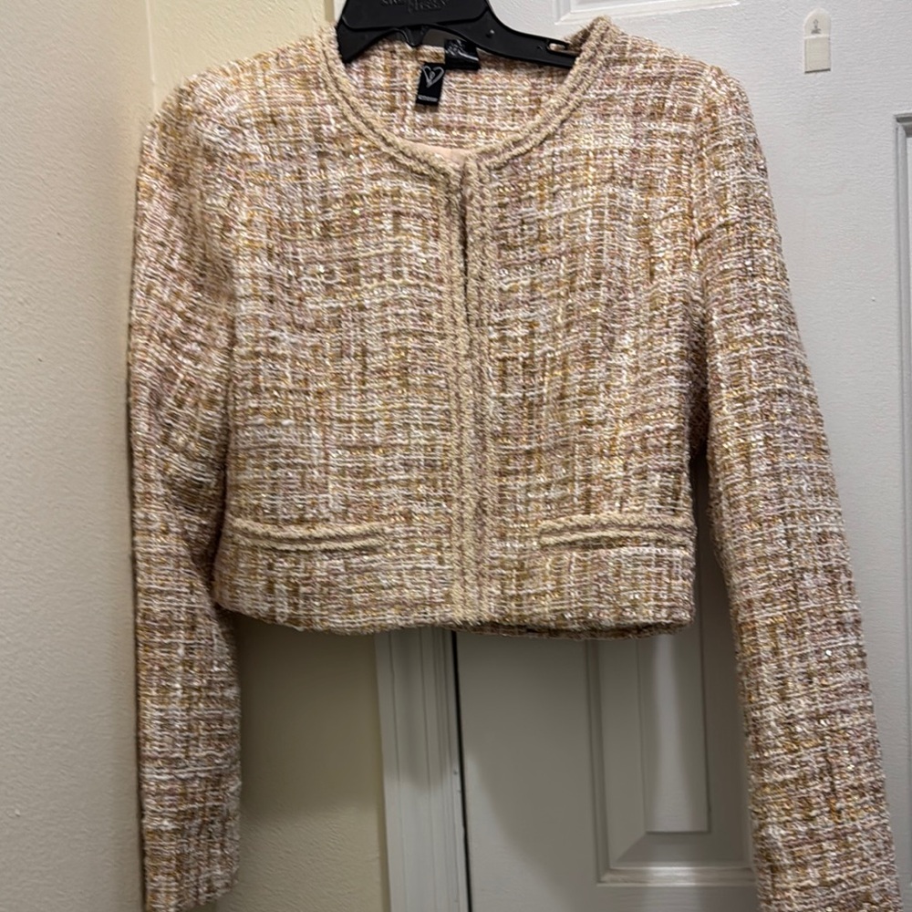 Windsor Women's Tweed Blazer - Cream and Tan
